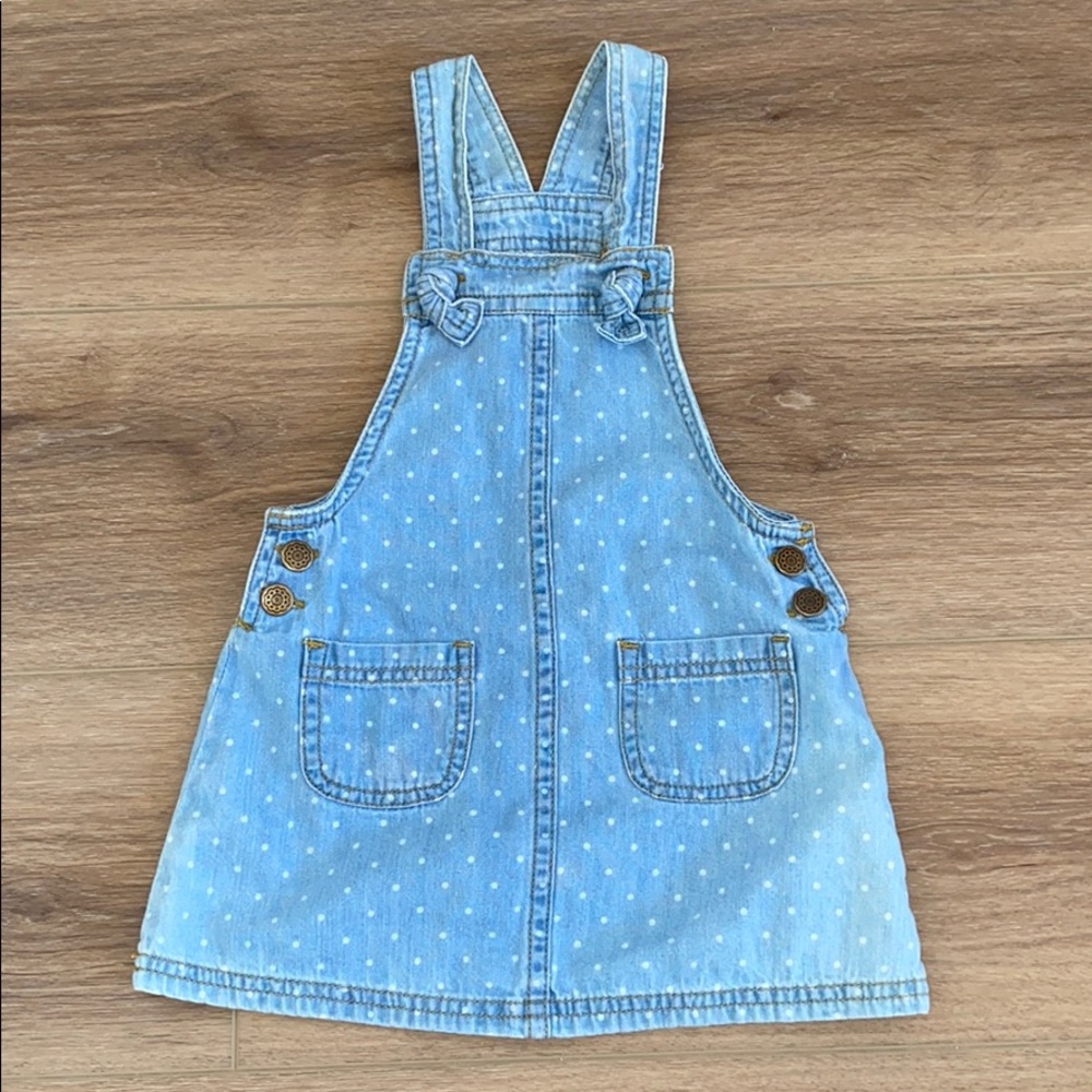 Polka dot denim girls jumper